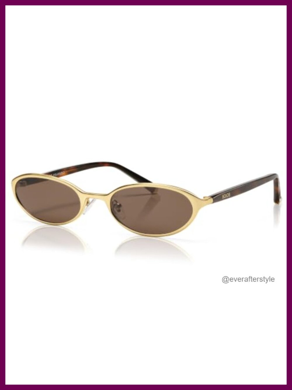 Polarized Oval Metal Frame Acetate Sunglasses UV400